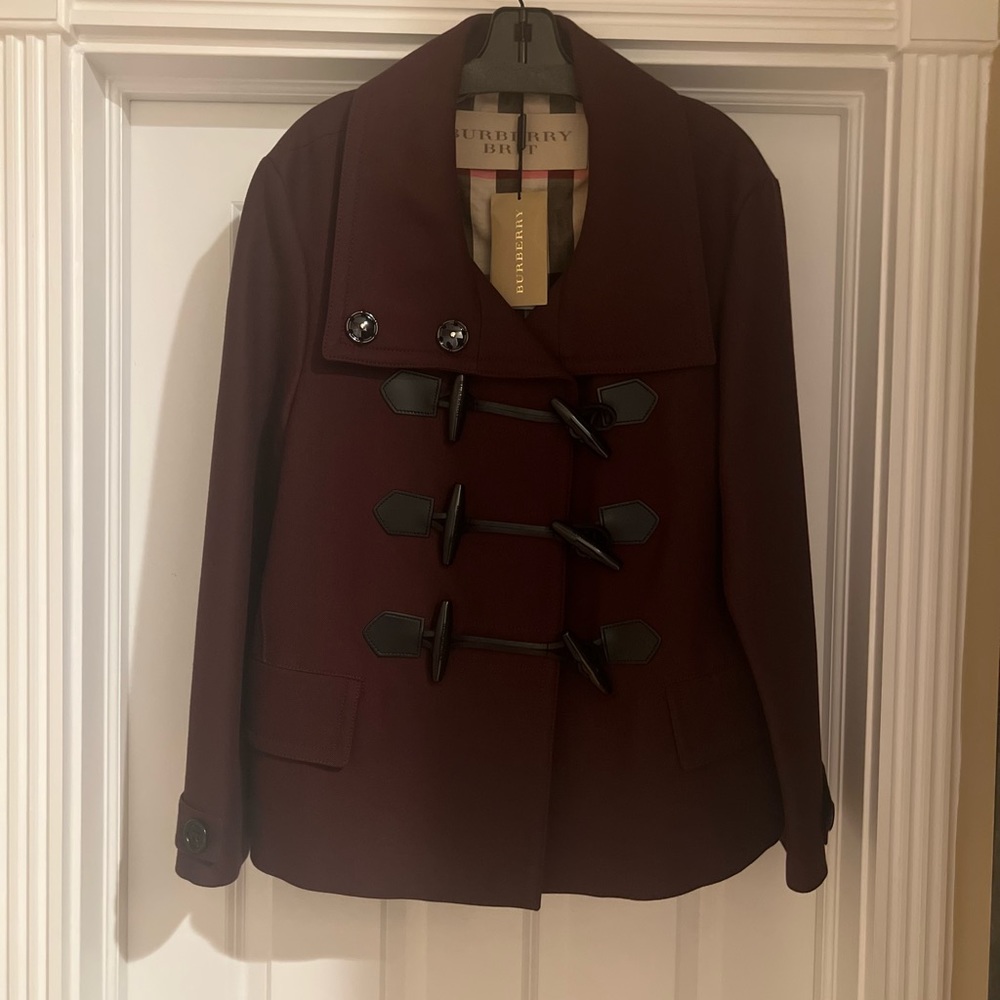 Burberry- New Coat- Maroon- size 14